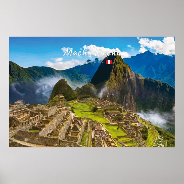 Poster Machu Picchu, Peru - Ruínas da Cidadela Inca (Frente)