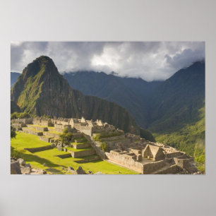 Poster Machu Picchu, ruínas antigas, mundo 4 da UNESCO