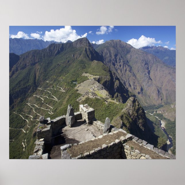 Póster Machu Picchu visto do pico de Huayna Picchu, (Frente)