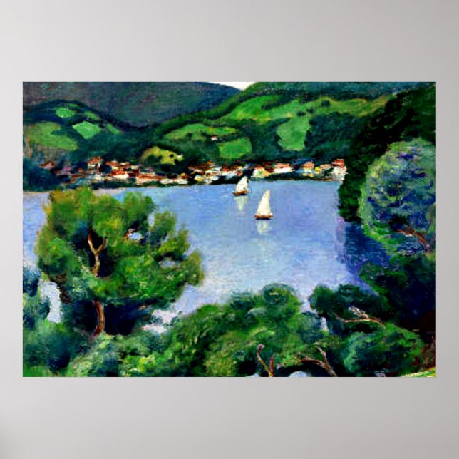 Poster Macke - Vista do Tegernsee (Frente)