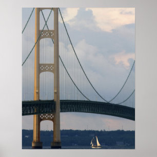 Póster Mackinac Bridge, Michigan, EUA