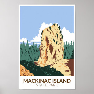 Poster Mackinac Island State Park Michigan Sugar Loaf