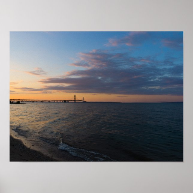 Poster Mackinaw City Dusk (Frente)