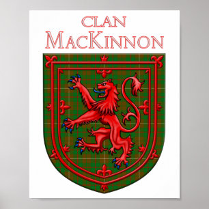Poster MacKinnon caçando Xadrez escocesa de Tartan