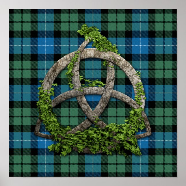Póster MacKirdy Tartan E Celtic Trinity Knot (Frente)