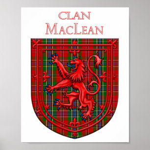 Poster MacLean Tartan - Xadrez escocesa Rampant
