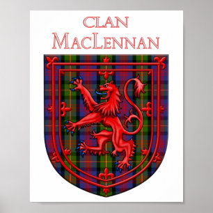 Poster MacLennan Tartan - Xadrez escocesa Rampant