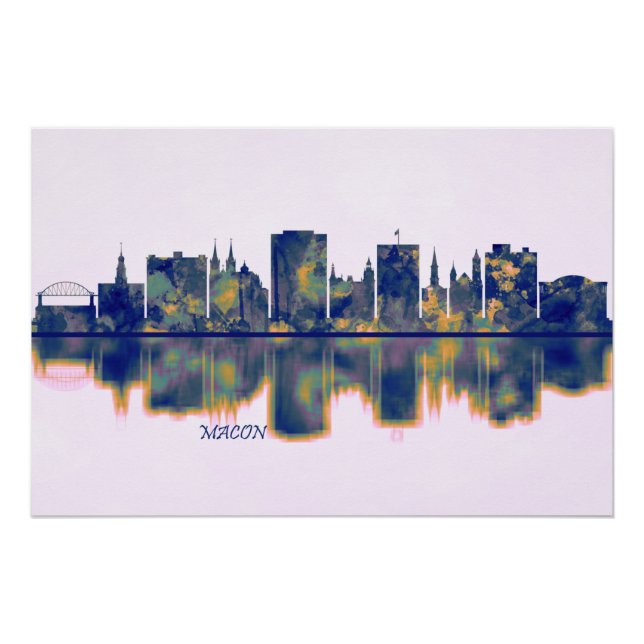 Póster Macon Skyline (Frente)