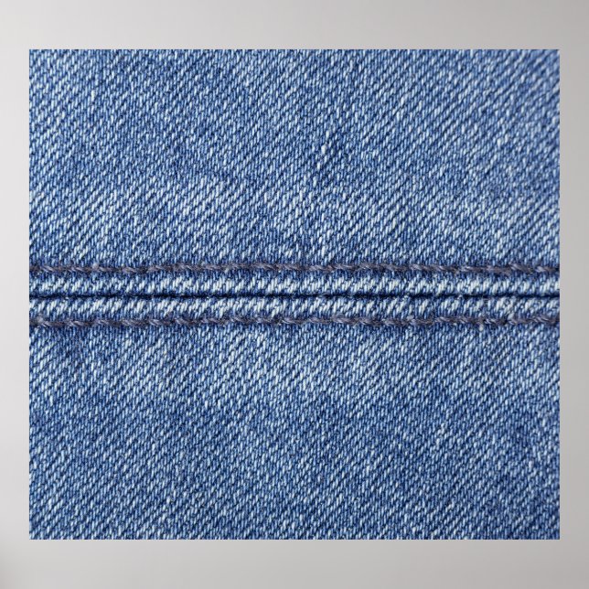 Poster Macro Blue Denim, Textura De Fechamento. (Frente)