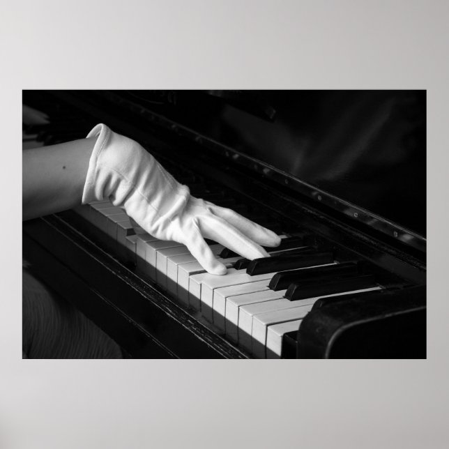 Poster Macro-escudo Piano, Tocando luvas (Frente)