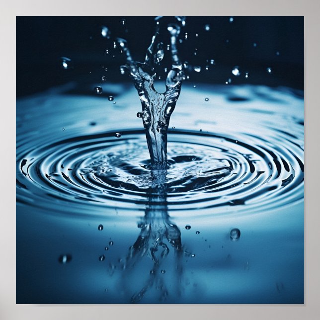 Poster Macro Fotografia da gota d'água (Frente)