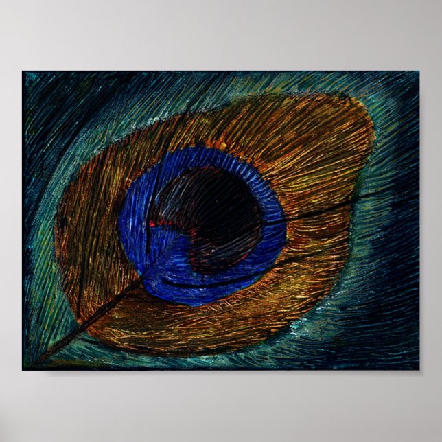 Póster Macro Pacock Feather (Frente)