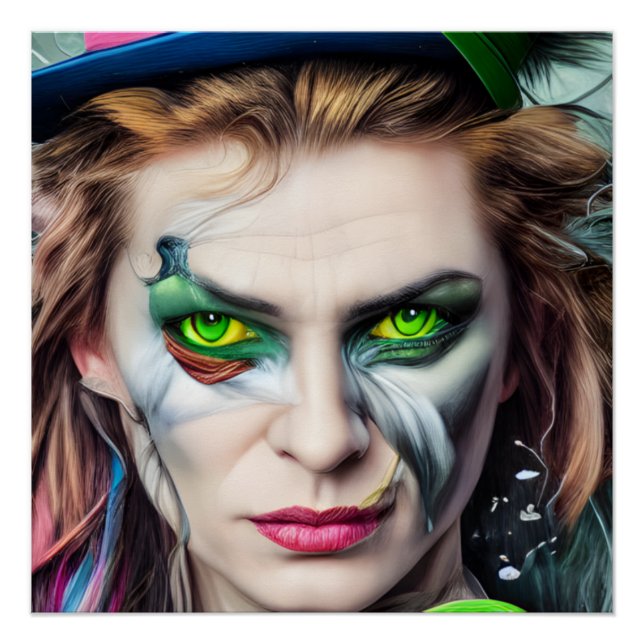 Póster Mad Hatter AI gerou arte (Frente)