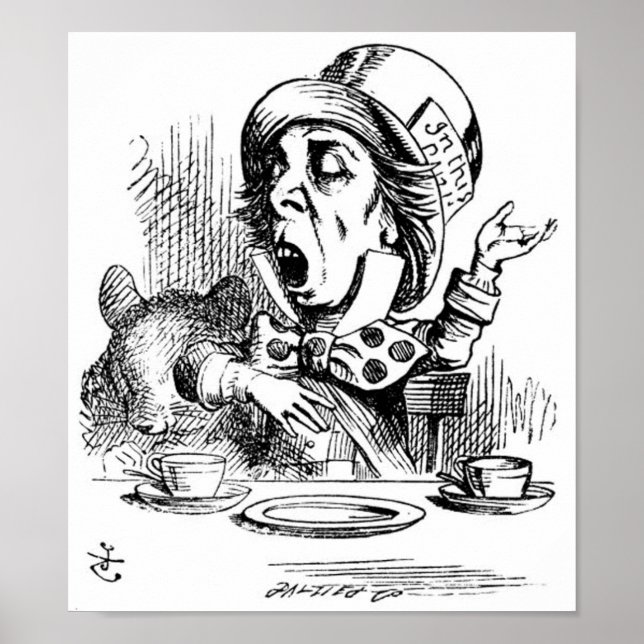 Poster Mad Hatter com Dormouse (Frente)