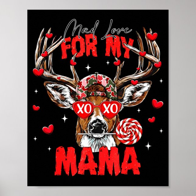 Poster Mad Retro Love For My Mama Deer Hunting Happy Vale (Frente)