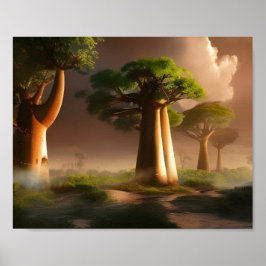 Poster Madagascar: Baobab Forest Fantasy Art