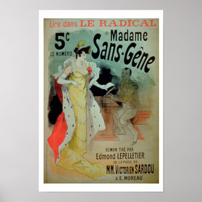 Poster "Madame Sans-Gene" em Le Radical, por Edmond Lepel (Frente)