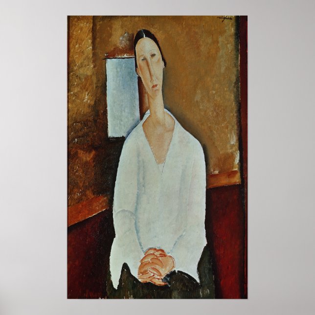 Póster Madame Zborowska com mãos apertadas, c.1917 (Frente)