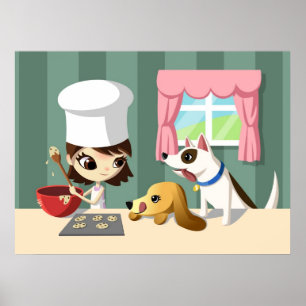 Poster Maddi e os filhotes de cachorro com fome