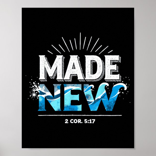 Poster Made New Baptized Baptism  (Frente)