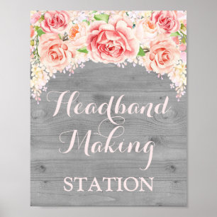Póster Madeira da aguarela do rosa da estação do fazer