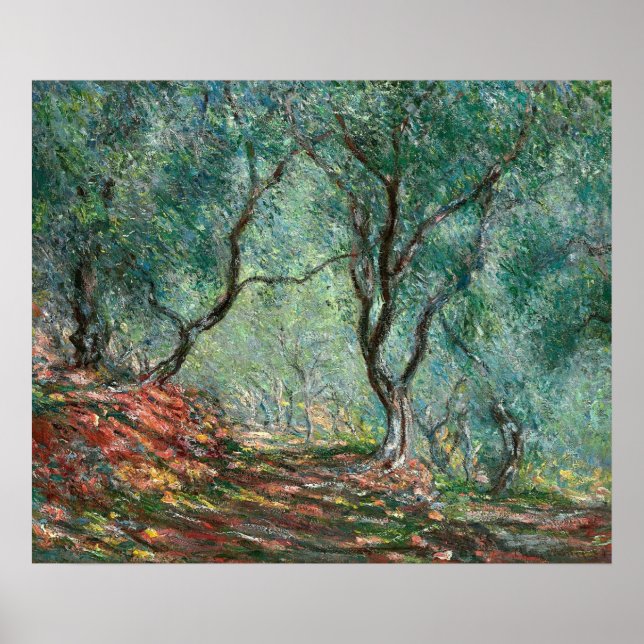 Poster Madeira de oliveira nos Jardins Moreno (por Monet) (Frente)