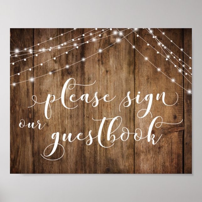 Poster Madeira e luzes, por favor, assinem nosso sinal de (Frente)