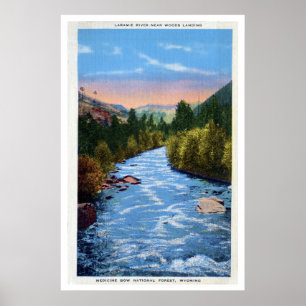 Póster Madeiras do rio de Laramie do vintage que aterram