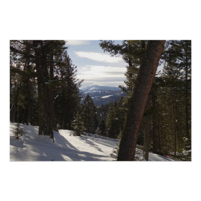 Póster Madison Mountain em inverno em Montana (Frente)