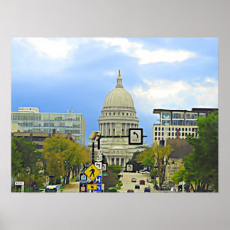 Poster Madison Wisconsin, Arte Digital, Arte Mural