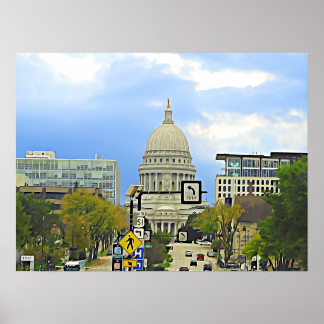 Poster Madison Wisconsin, Arte Digital, Arte Mural (Frente)