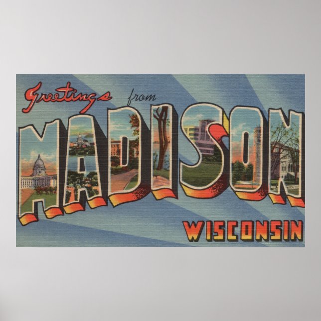 Póster Madison, Wisconsin - Cenas em Larga Letra (Frente)