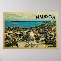 Madison Wisconsin Viagens vintage Skyline