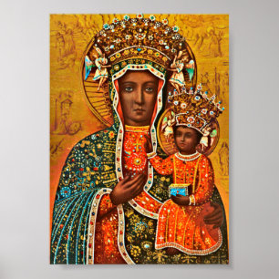 Poster Madona de Czestochowa Mary Católica Polonesa