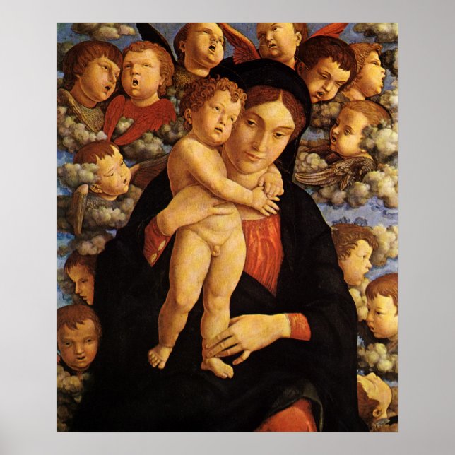 Poster Madona dos Querubins por Andrea Mantegna (Frente)