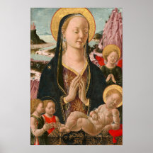 Madona e Menino - Cartaz de Arte Fino Ferrarese