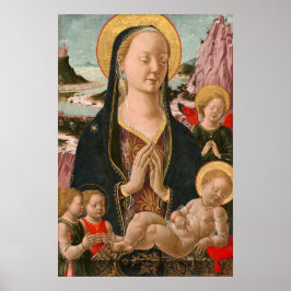 Poster Madona e Menino - Cartaz de Arte Fino Ferrarese