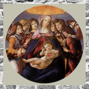 Poster Madona e Menino com Anjos por Sandro Botticelli