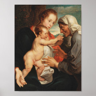 Poster Madona e Menino com Santa Ana