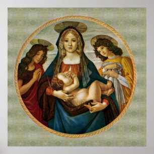 Poster Madona e Menino de Botticelli