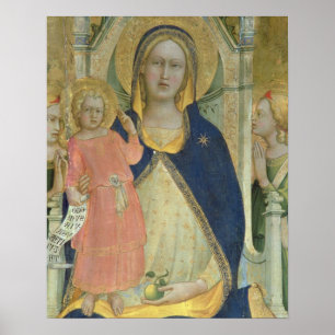 Poster Madonna and Child enthroned with Saints, detail sh