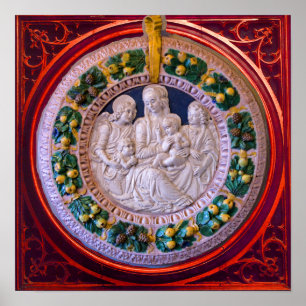 POSTER MADONNA COM CRIANÇA E SANTOS
