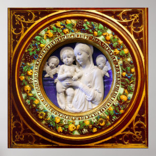 PÓSTER MADONNA COM CRIANÇAS, ANGELAS RENAISSANCE CROWN F