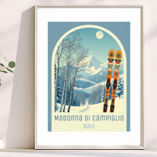 Poster Madonna di Campiglio Itália Pinzolo Ville Cartaz