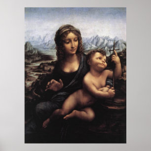 Póster madonna do enrolador, Leonardo Da Vinci