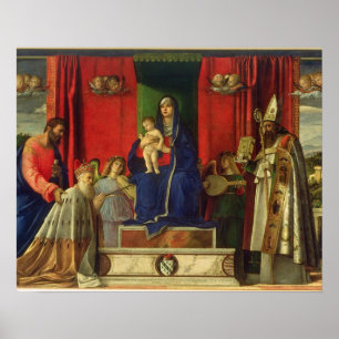 Póster Madonna e criança (Altarpiece de Barbarigo) 1488