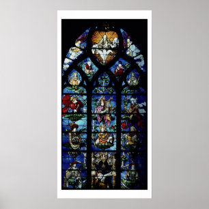 Poster Madonna e criança com anjos e reflec dos retratos