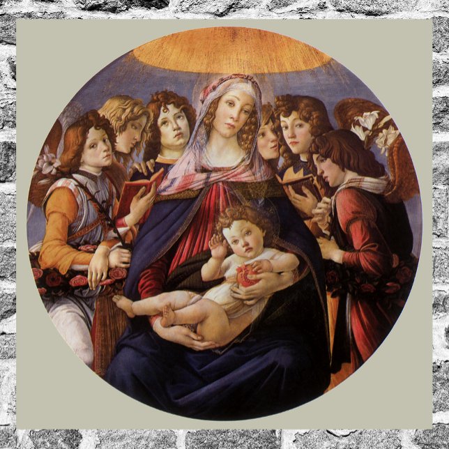 Poster Madonna e Criança com Anjos por Sandro Botticelli (Criador carregado)