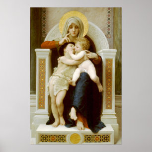 Póster Madonna e criança com John The Baptist