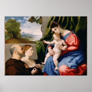 Póster Madonna e criança com o St John infantil